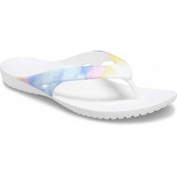 Crocs Kadee II Printed Flip Szandál Női Fehér Lila | HU 0514ZUTG